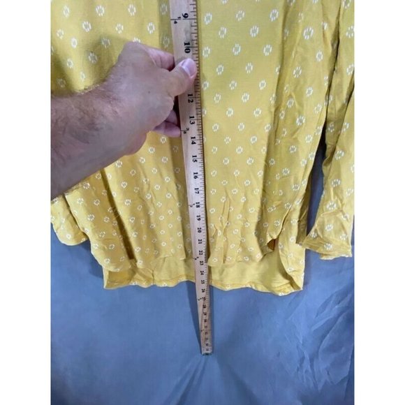 Old Navy Shirt Womens Small Yellow Polka‎ Dot Long Sleeve Pullover Top Ladies. - Picture 7 of 8